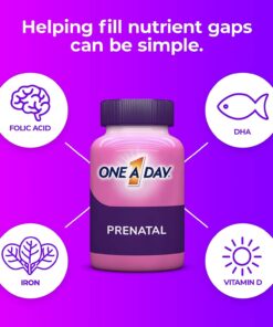 One A Day Women's Prenatal 1 Multivitamin including Vitamin A, Vitamin C, Vitamin D, B6, B12, Iron, Omega-3 DHA & more, 30 Count - Supplement for Before, During, & Post Pregnancy Unflavored 30 Count (Pack of 1) 16 61nGlu5l2uL 2