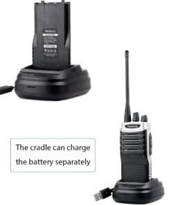 Retevis RT7 Walkie Talkies for Adults Rechargeable 16CH Hand Free Emergency Long Range Two Way Radio with Earpieces(Silver Black,5 Pack) with original G shape earpiece 24 61nHvv8VfoS