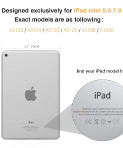 MoKo Case Fit New iPad Mini 5 2019/Mini 4 2015 (5th/4th Generation 7.9 inch), Slim Lightweight Smart Shell Stand Cover with Translucent Frosted Back Protector, with Auto Wake/Sleep,Space Gray Space Gray 26 61nIT kONL