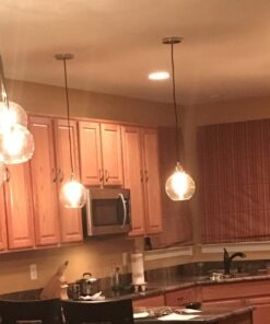 Linea di Liara Primo Large Chrome Glass Globe Pendant Light Fixture Farmhouse Pendant Lighting for Kitchen Island Mid Century Modern Ceiling Light Clear Glass Shade, UL Listed 22 61nK1R9icsL