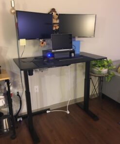 SHW Memory Preset Electric Height Adjustable Standing Desk, 48 x 24 Inches, Black 48-Inch 50 61nNhd19n3L