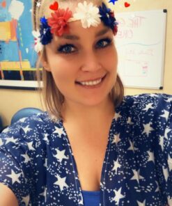 LUX ACCESSORIES Floral Flower Crown Stretch Headband Blue,White,Red 22 61nNo4zjT8L