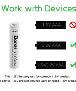 BONAI 1100mAh AAA Rechargeable Batteries 1.2V Ni-MH High-Capacity Batteries 8 Pack 8 packs 17 61nPwR3XAHL