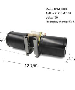 Alternative view of Hongso GFK-160 Fireplace Blower Fan Unit for Heat N Glo GFK-160A, Hearth and Home, Quadra Fire, GTI, Fasco, Regency Wood Stove Insert, Royal, Jakel, Nordica, Rotom; Ball Bearings Motor Blower Unit