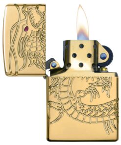 Zippo Dragon Lighters Chrome High Polish Gold Plate Chinese Dragon 12 61nU7VJYfyL