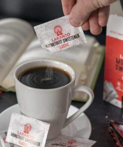 Lakanto Classic Monk Fruit Sweetener Packets - White Sugar Replacement, Zero Net Carbs, Zero Glycemic, Zero Calorie, Sweeten on the Go, Coffee, Lemonade, Other Drinks, Desserts (Classic, 30 Count) 0.11 Ounce (Pack of 30) 12 61nUxx8KrdL