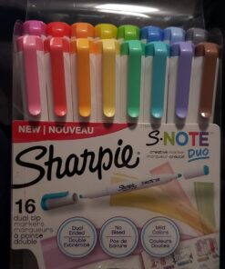 SHARPIE S-Note Duo Dual-Ended Creative Markers, Part Highlighter, Part Art Marker, Assorted Colors, Fine and Chisel Tips, Includes Stand-up Easel, 16 Count 44 61nVR9burAL