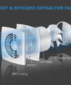 Hon&Guan 6'' Home Ventilation Fan Bathroom Garage Exhaust Fan Ceiling and Wall Mount Exhaust Fan for Kitchen/Bathroom, Super Silent, Strong Exhaust (High CFM) 150D HGA-D 10 61nW5rEbvzL