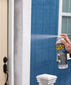 Flex Seal, 14 oz, 2-Pack, White, Stop Leaks Instantly, Waterproof Rubber Spray On Sealant Coating, Perfect for Gutters, Wood, RV, Campers, Roof Repair, Skylights, Windows, and More 17 61nYcrbMnXL