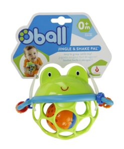 Bright Starts Oball Easy Grasp Jingle & Shake Pal Infant Toy, BPA-Free Green Frog Rattle, Age Newborn and up 19 61nZeME 38L