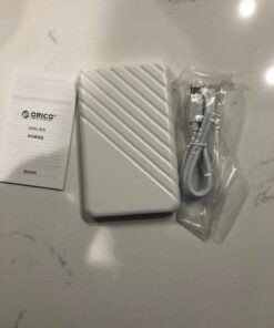 ORICO 2.5 inch USB C Hard Drive Enclosure USB 3.1 Gen 1 to SATA III External Hard Drive Case for SSD HDD 9.5 7mm Tool-Free with UASP, White (25PW1-C3) ORICO-25PW1-C3-WH 28 61naSa8KZpL