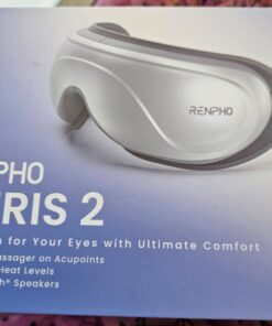 RENPHO Eyeris 2 Extended - Eye Massager with Heating Pad for Migraines, Heated Eye Mask for Relax, Eye Care, Face Massager for Eye Strain Eye Bags Dry Eyes, Improve Sleep, Ideal Birthday Gift Sliver 64 61narivfjHL