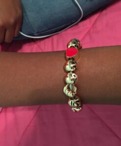 Expression Jewelry Emoticon Charms Bracelet - 18K Gold Plated with 10 Pieces of Interchangeable Enamel Beads 31 61nbCYdcR9L 1