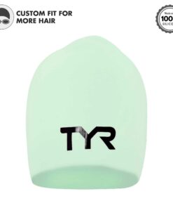 TYR Adult Long Hair Wrinkle-Free Silicone Swim Cap Mint 9 61neo8BOEnL