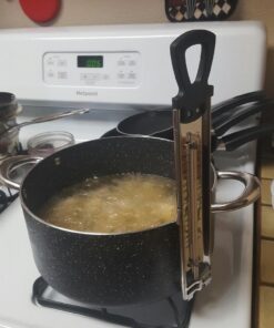 Candy Thermometer Deep Fry/Jam/Sugar/Syrup/Jelly Thermometer with Hanging Hook & Pot Clip Stainless Steel Cooking Food Thermometer Quick Reference Temperature Guide,Black Candy Thermometer-Black 28 61neuUX4 UL 1