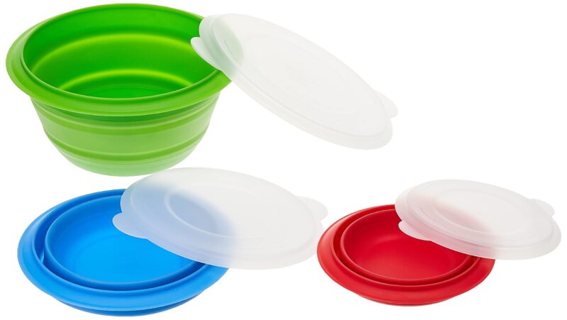 Catalog 6 Progressive International CB-20 Storage Bowls with Lids, Set of 3, teal, green and red Snap-On Lid