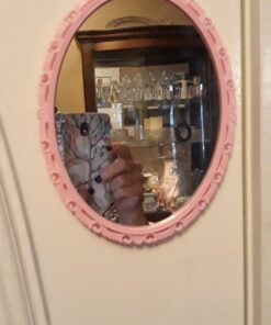 Magnetic Locker Mirror, Real Glass Small Mirrors for Locker with Magnetic Backing, for School Locker, Bathroom, Household Refrigerator, Locker Accessory, Workshop Toolbox or Office Cabinet(Pink) Pink 11 61nh jfxeL