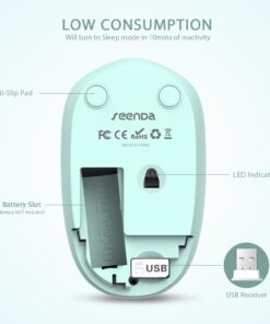 seenda Wireless Mouse, 2.4G Noiseless Mouse with USB Receiver - Portable Computer Mice for PC, Tablet, Laptop with Windows System - Mint Green A Mint Green 21 61nhdMe6czL