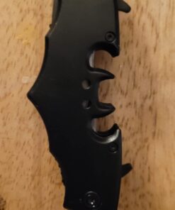 Dark Twin Blade Knife - Double Edge Folding Pocket with clip, 11" Stainless Steel Two Sharp Cut (Black) Black 52 61nheiHVpmL