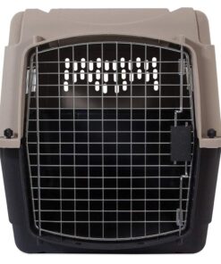 Petmate Ultra Vari Dog Kennel for Small to Medium Dogs (Durable, Heavy Duty Dog Travel Crate, Made with Recycled Materials, 28 in. Long) 25 to 30 lbs, Made in USA TAUPE/BLACK 28" 21 61niMlUDBxL