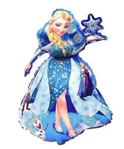 Disney Princess Frozen Birthday Party - Queen Elsa Balloons Helium Bouquet - Winter Theme Snowflake Balloons - Combined Bundle by Jolly Jon 5 Piece Set 7 61npNuO0DL