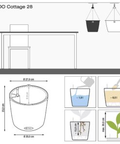 Lechuza 15190 Nido Cottage-All-In-One, White, 11 x 9 inch Self Watering Planter, D27 H23 cm 16 61nuybQWFUL
