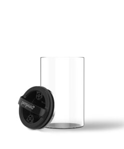 Alternative view of Prepara Evak Airtight Kitchen Food Storage Glass Container for Organization of Herbs, Nuts, Bagels, and Other Dry Goods, Medium, Gloss Black Black Gloss Handle