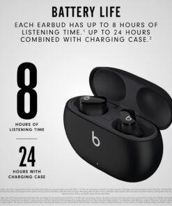 Beats Studio Buds - True Wireless Noise Cancelling Earbuds - Compatible with Apple & Android, Built-in Microphone, IPX4 Rating, Sweat Resistant Earphones, Class 1 Bluetooth Headphones - Black Without AppleCare+ 30 61nwkARFS