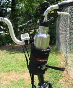 Bushwhacker Shasta Black - Insulated Bike Water Bottle Holder w/ 20 oz. BPA Free Bottle - Two Point Bicycle Frame & Handlebar Attachment w/Belt Loop No Screws Hardware Required Cycling 21 61nwyShOOmL