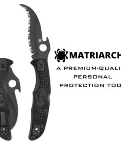 Spyderco Matriarch 2 Signature Knife with Emerson Opener and 3.57" VG-10 Black Reverse S Blade - SpyderEdge - C12SBBK2W Emerson Opener - Black Blade 21 61nyKW37yqL