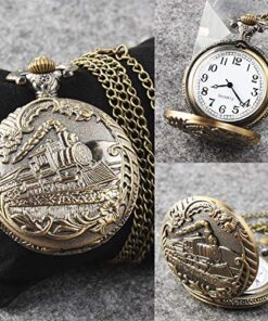 Train Copper Dangle Pendant Quartz Pocket Watch 21 61nyjzQDMPL