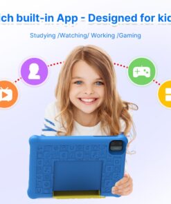 ApoloMedia Kids Tablet, 7 inch Android Tablet for Kids, Toddler Tablet with Bluetooth, WiFi, Parental Control, Dual Camera,3GB RAM 32GB ROM, Blue 13 61nzLJAWgTL
