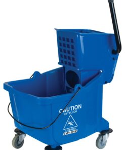 Carlisle FoodService Products Mop Bucket with Side-Press Wringer for Floor Cleaning, Restaurants, Offices, And Janitorial Use, Polyproylene, 26 Quarts, Blue 22 61nzheeOV0L