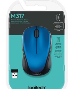 Logitech M317 Wireless Mouse, 2.4 GHz with USB Receiver, 1000 DPI Optical Tracking, 12 Month Battery, Compatible with PC, Mac, Laptop, Chromebook - Blue 15 61o QzUBg6L