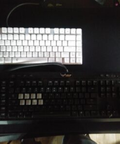 HUO JI Z88 Z-88 RGB Mechanical USB Gaming Keyboard, Blue Switch , LED Backlit, Water Resistant, Compact 81 Keys Anti-Ghosting for Mac, PC, White 81 keys, blue switch 41 61o0jmmPuL