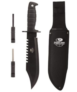 Mossy Oak Survival Hunting Knife with Sheath, 15-inch Fixed Blade Tactical Bowie Knife with Sharpener & Fire Starter for Camping, Outdoor, Bushcraft 23 61o1JvrF2oL