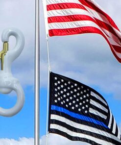 1 Pair 3 Inch White Rubber Coated Brass Swivel Snap Clips - Heavy Duty Flag Pole Halyard Rope Attachment Hooks Accessory, Coated for Reduce Noise 2 White Rubber Brass Snap 11 61o1THWO7L