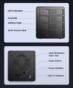 ORICO 4 Bay Hard Drive Enclosure Aluminum USB3.0 Hard Drive Tray-Less Design Build-in 80mm Cooling Fan and 150W Power Supply, Designed with Safety Lock Max Up to 64TB-9548 9548U3-US 14 61o3RXX5X5L