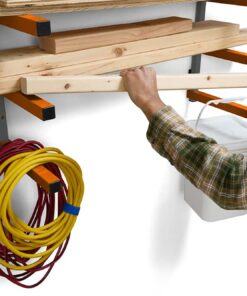 Bora Wood Organizer and Lumber Storage Metal Rack with 6-Level Wall Mount – Indoor and Outdoor Use, In Orange | PBR-001 48 61o3W0osCaL