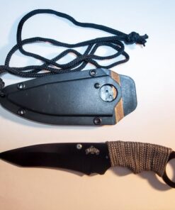 Master USA MU-1119GC Tactical Neck Knife, Black Blade, Cord-Wrapped Steel Handle, 6.75-Inch Overall, Grey Camo 50 61o42zcHbhL