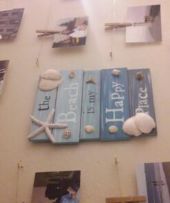 Grasslands Road Wall Starfish GR Beach is My Happy Place Plaque, Medium, White, Blue 42 61o4FPP23SL