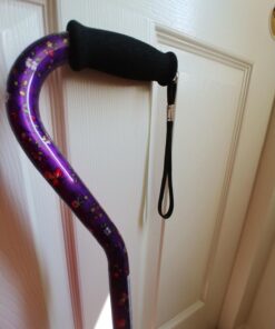 NOVA Designer Walking Cane with Offset Handle, Lightweight Adjustable Walking Stick with Carrying Strap Purple Bliss Design 12 61oB8eDiU1L