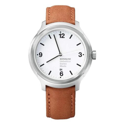 Mondaine Unisex MH1.B1210.LG Helvetica No1 Bold Analog Quartz Brown Watch