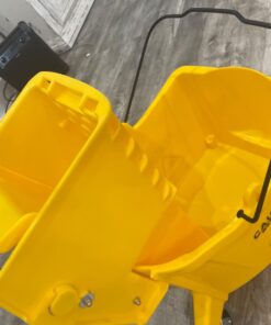 Carlisle FoodService Products Mop Bucket with Side-Press Wringer for Floor Cleaning, Restaurants, Offices, And Janitorial Use, Polyproylene, 26 Quarts, Yellow 33 61oDqG6kN4L