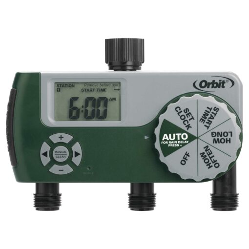 Orbit 56082 3-Outlet Hose Watering Timer, Green 3 Outlet