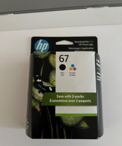 HP 67 Black/Tri-color Ink Cartridges (2 Count - Pack of 1) | Works with HP DeskJet 1255, 2700, 4100 Series, HP ENVY 6000, 6400 Series | Eligible for Instant Ink | 3YP29AN 26 61oFqL3wyWL