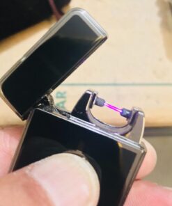 Tesla Coil Lighters™ USB Rechargeable Windproof Arc Cigarette Lighter with Charging Cable and Carrying Pouch Black/Silver 23 61oH4Sw8vkL