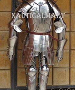 Alternative view of NauticalMart Knight Full Suit of Armor Reenactment Fully Wearable IOTC Armoury Silver