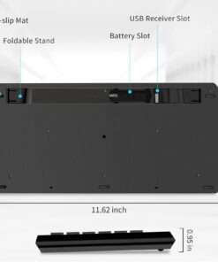 Rapoo K800 2.4G Wireless Keyboard Small Silent Compact Low-Profile Plug and Go for Computer/Desktop/PC/Laptop/Notebook/Smart TV Travel Business Keyboards Black 19 61oJftpKb L