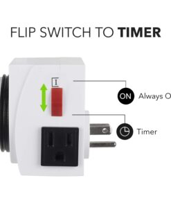 BN-LINK Heavy Duty Mechanical 24 Hour Timer Dual Outlet 3-Prong Accurate Indoor for Lamps Fans Christmas Lights White AC 1875W 1/2 HP, UL Listed U2 27 61oKY5aSaEL